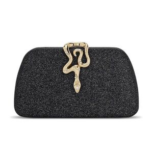 Elegant Black Clutch with Gold Accent